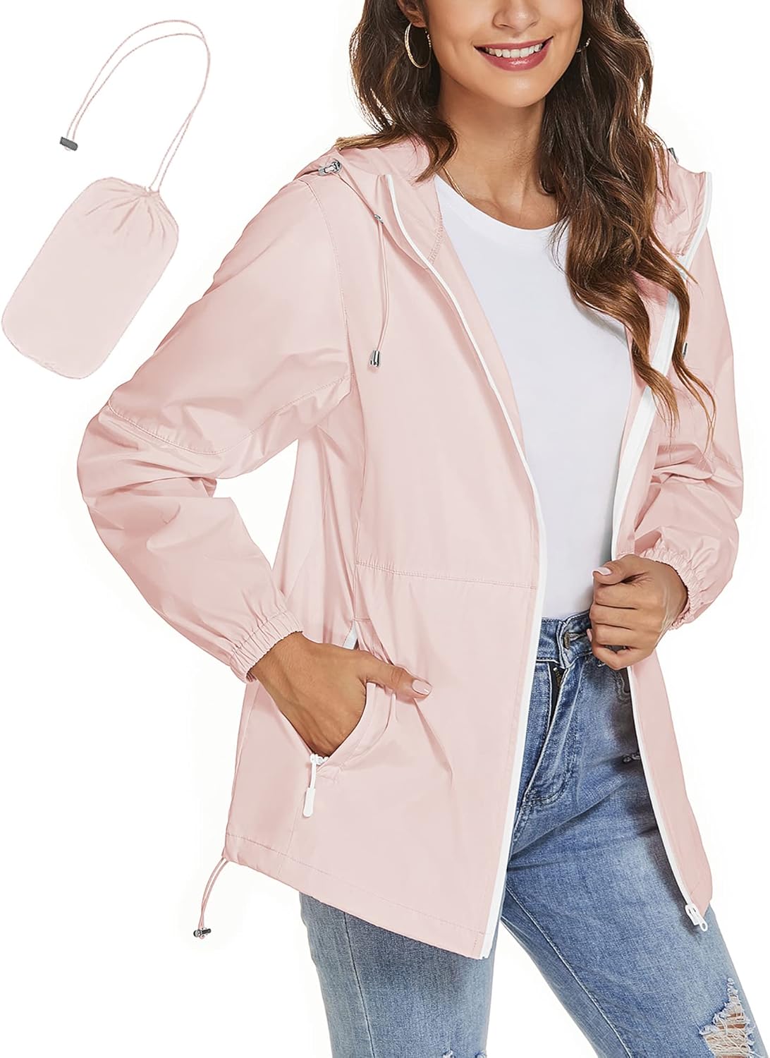 Lightweight Waterproof Windbreaker Jacket for Women by TCOT