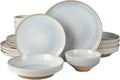 Gibson Elite Hailstone 16-Piece Stoneware Dinnerware Set - Moon Blue