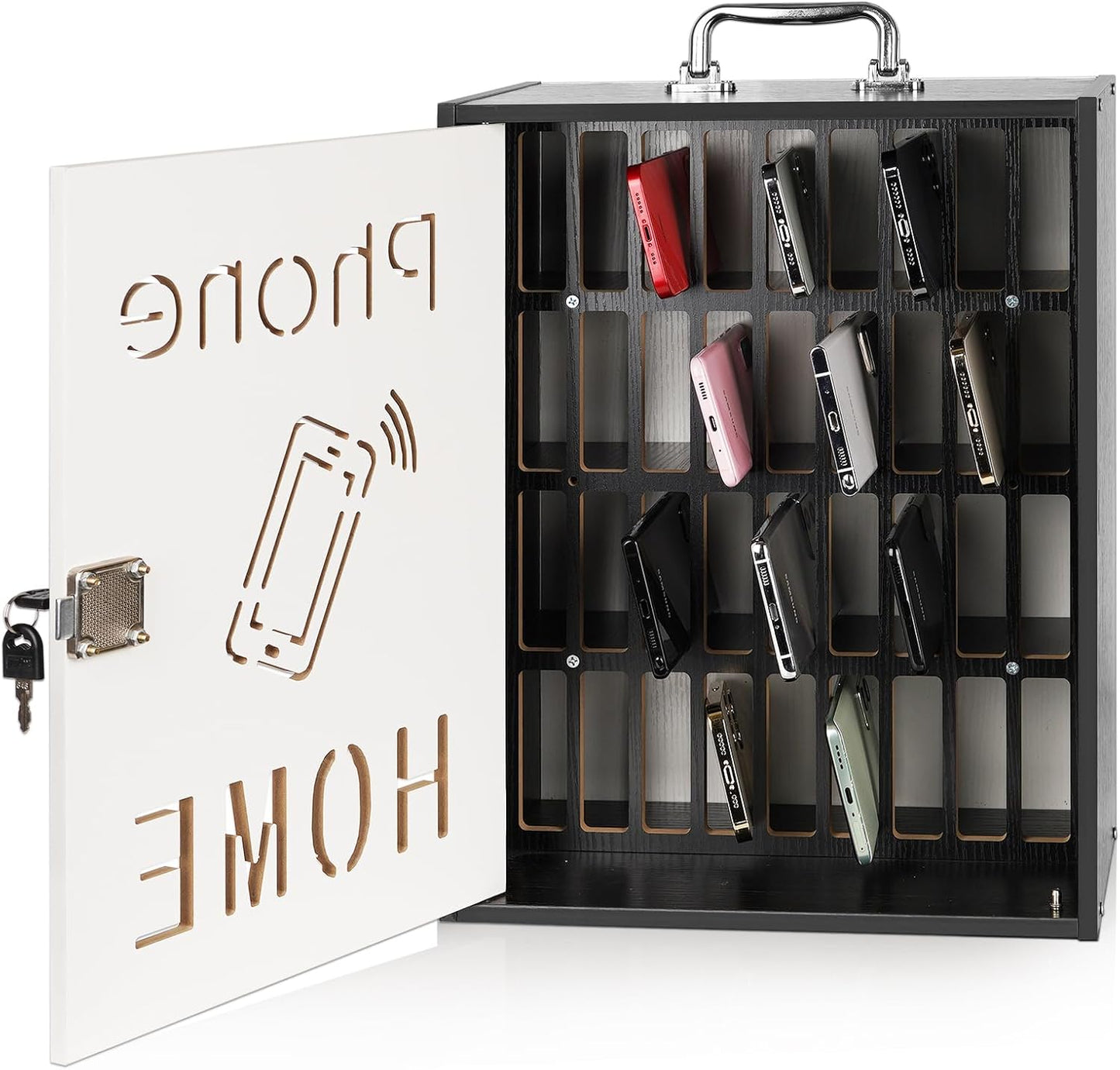 Cell Phone Holder Classroom 36 Slots Wooden Storage Cabinet