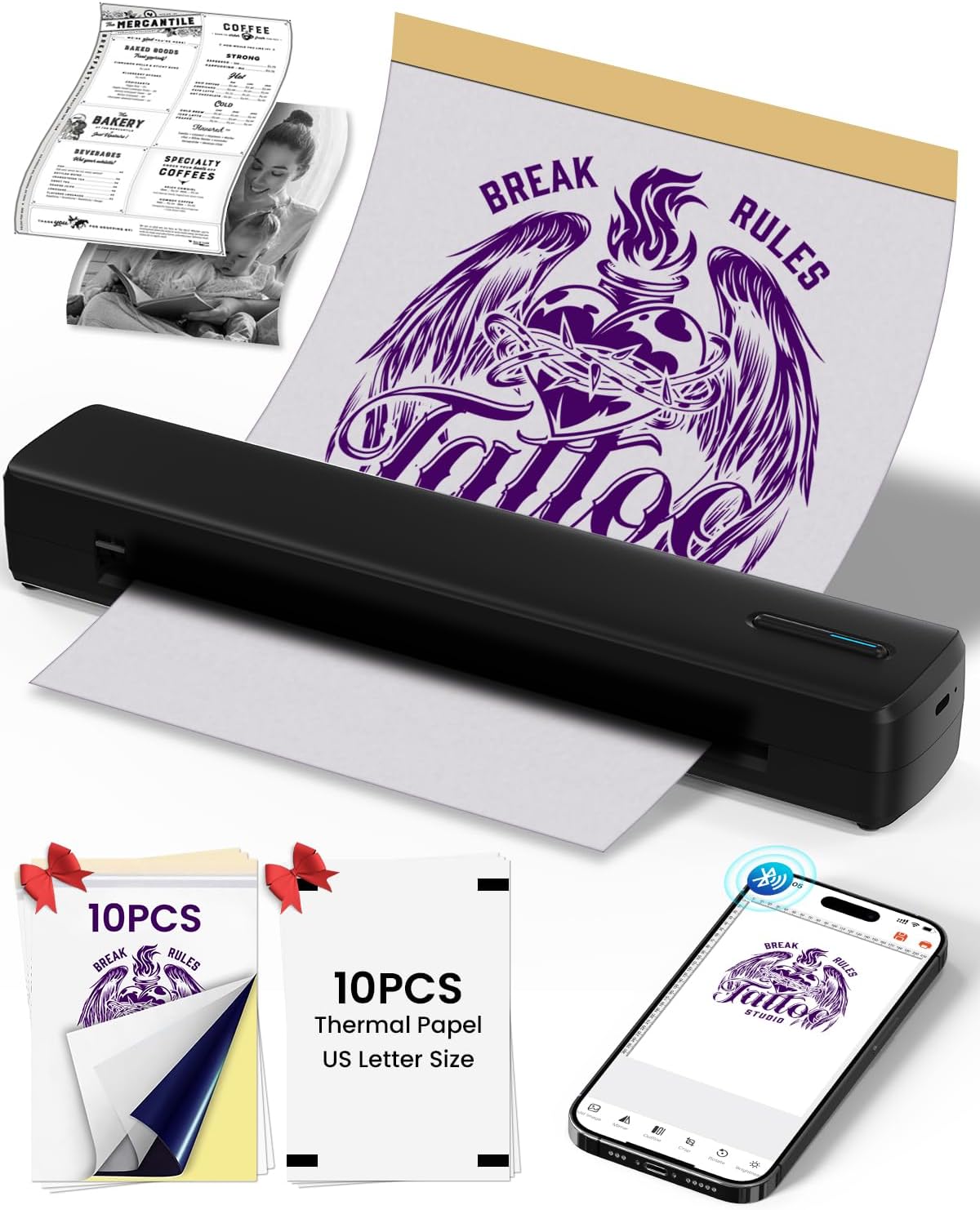 Inkless Portable Tattoo Stencil Printer Set by EUPLONG