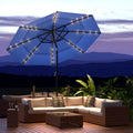9FT 3 Tiers LED Patio Umbrella with Solar Lights - Bright, Ventilated