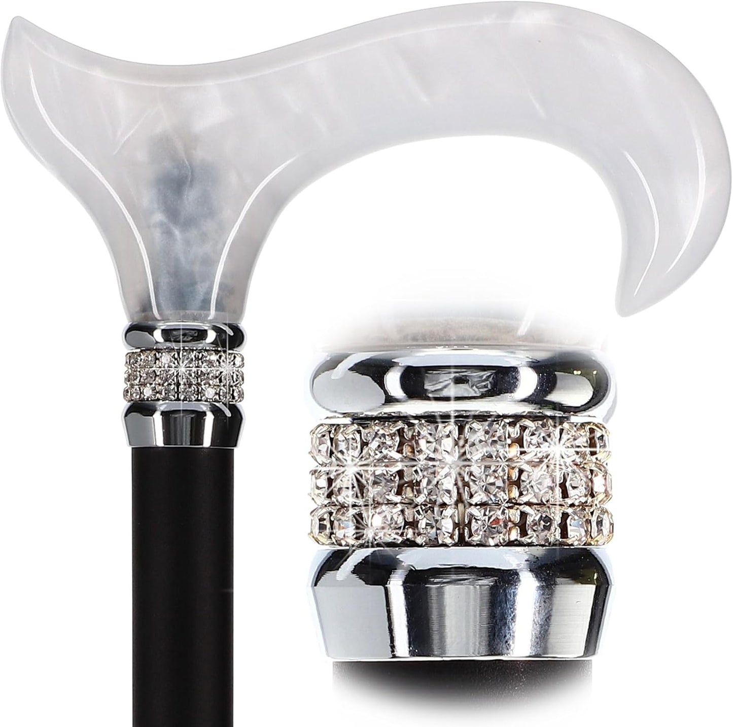 Stylish Adjustable Walking Canes with Rhinestone Collar Design