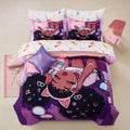 A Nice Night Purple Comforter Set Twin - Black Girl Music Print