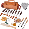 Premium Professional Wood Carving Kit - 28pc Set with Walnut Handles