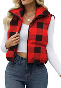 Women's Crop Puffer Vest Lightweight Sleeveless Jacket - Fashion
