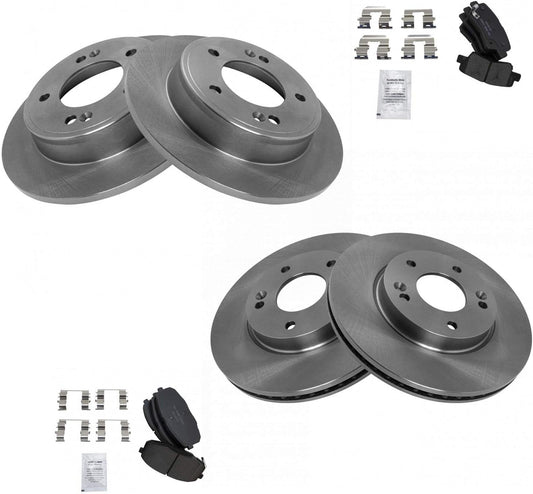TRQ Brake Pad & Rotor Kit for 2014-2016 Kia Soul A)
