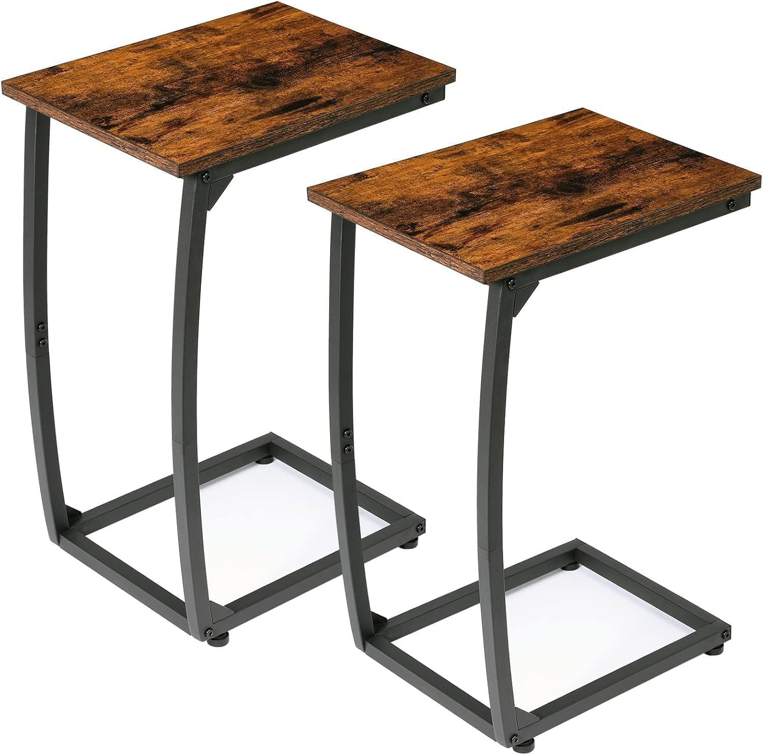 C-Shaped End-Table Set of 2 for Couch with Curved Legs