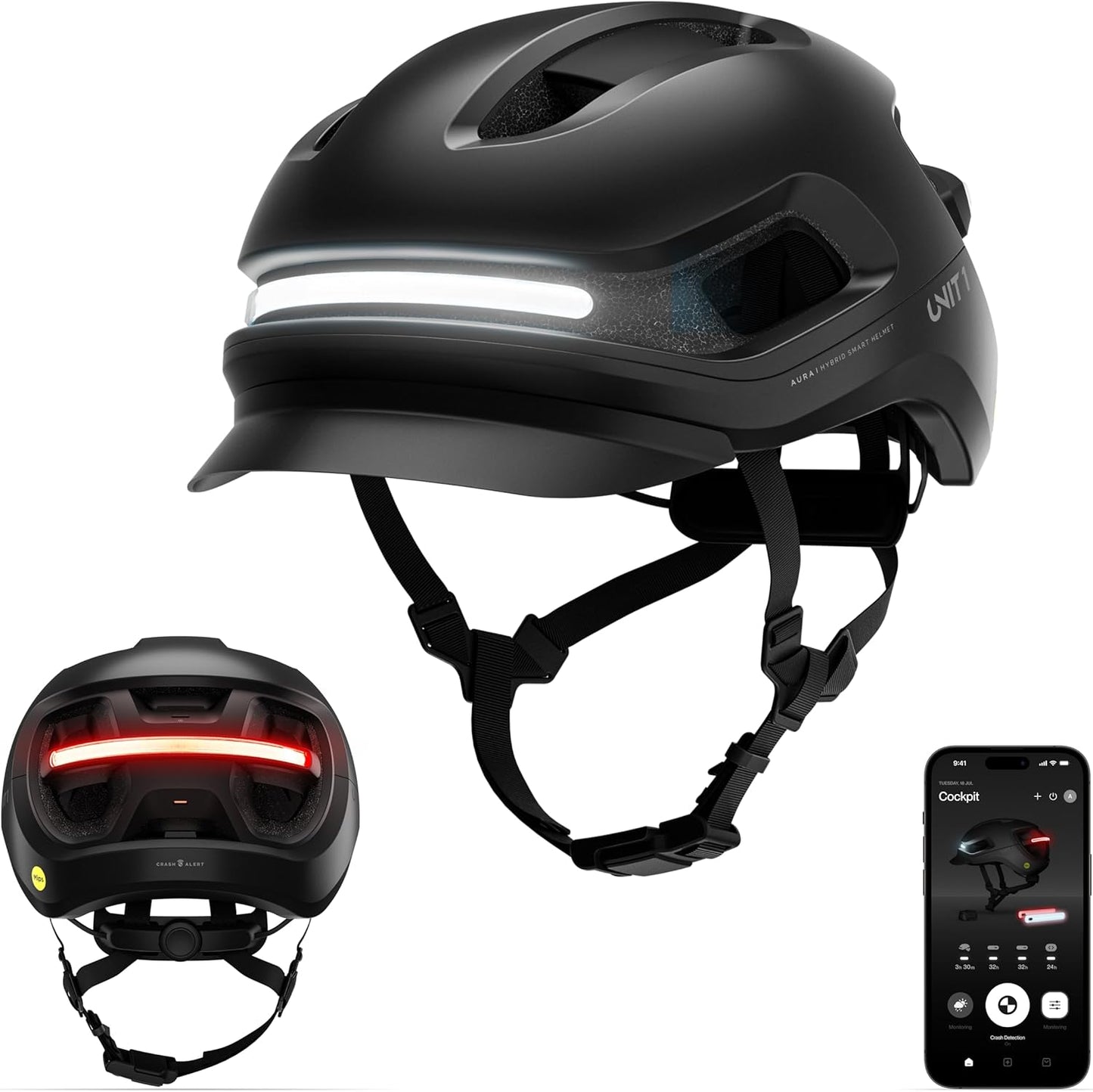 UNIT 1 Aura Hybrid Smart Bike Helmet with MIPS Technology