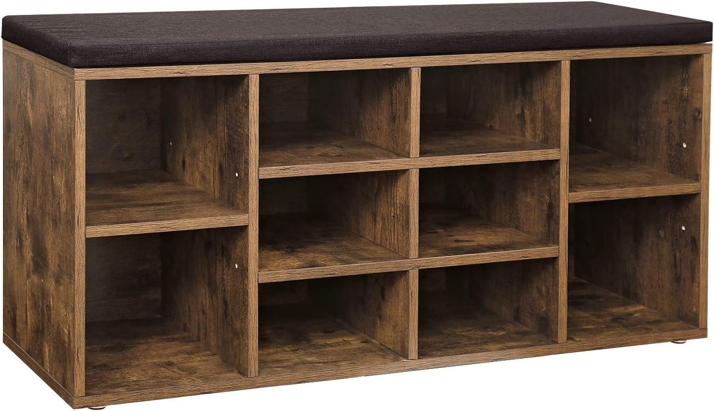 VASAGLE CUSTOS Collection Shoe Bench with 10 Compartments