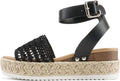 Soda Topic Womens Open Toe Ankle Strap Espadrille Wedge - Cute Comfort