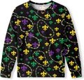Unisex Kids Mardi Gras Crew Neck Carnival Sweatshirt - Festive Long