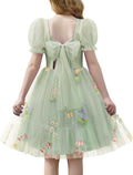 Arshiner Girls Tulle Dress with Bow Tie Back for Parties