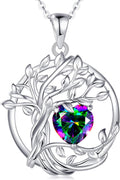 Tree of Life Alexandrite Birthstone Necklace Sterling Silver - Color
