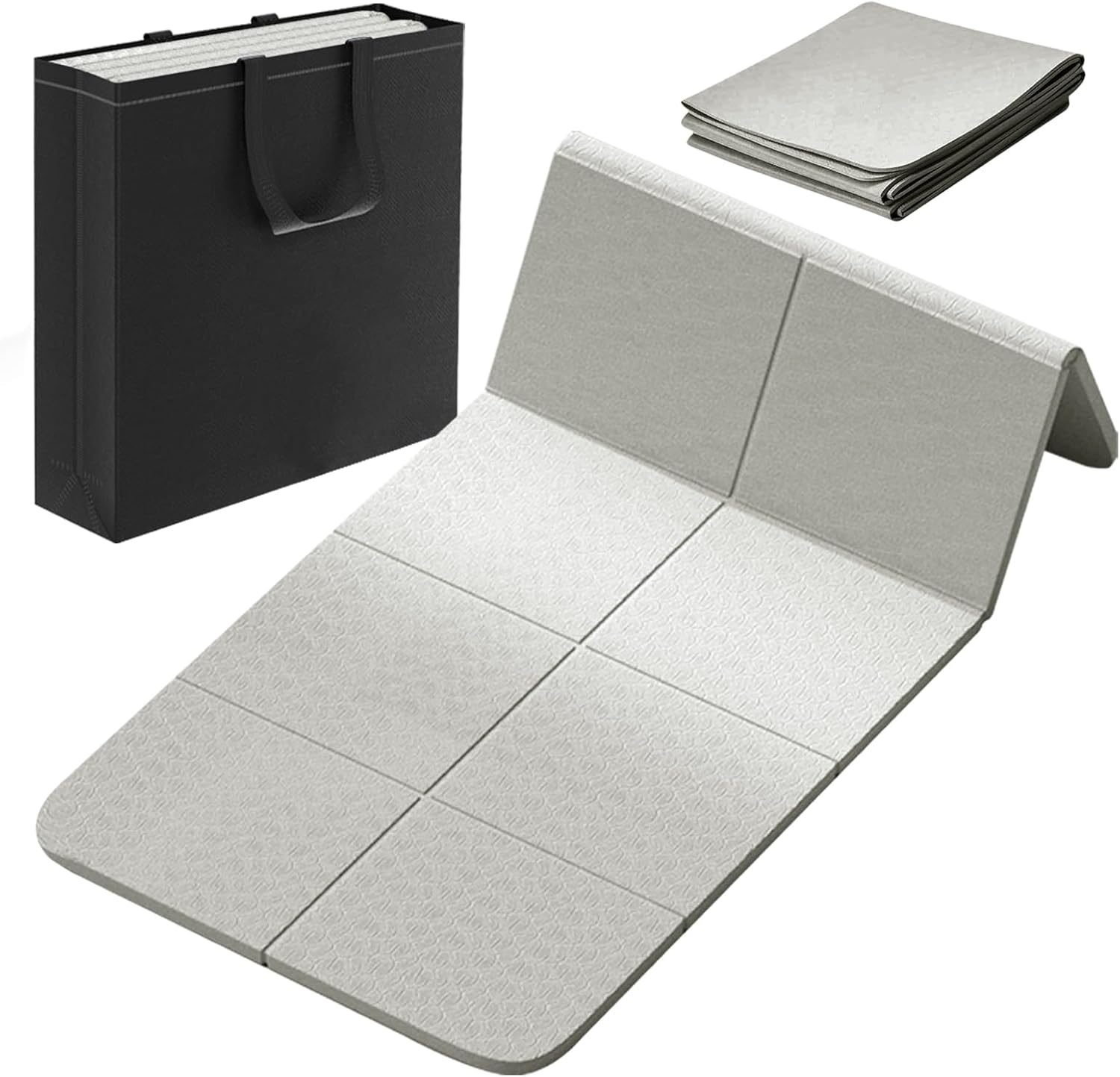 Foldable Lightweight Travel Yoga Mat - Non-Slip TPE - 72L x 24W x 0.24 Thick