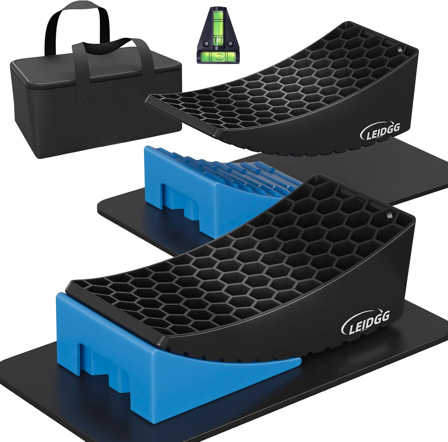 RV Leveling Blocks System Kit for Trailers with Carrying Bag