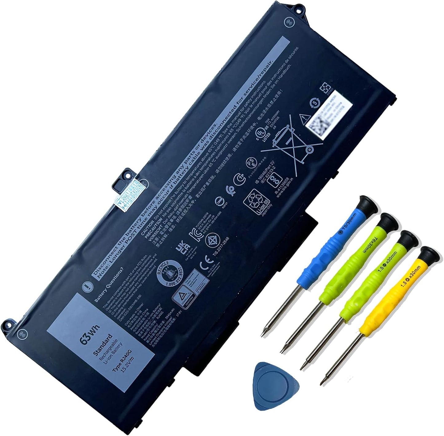 RJ40G 4-Cell 63Wh Laptop Battery Replacement for Dell Models
