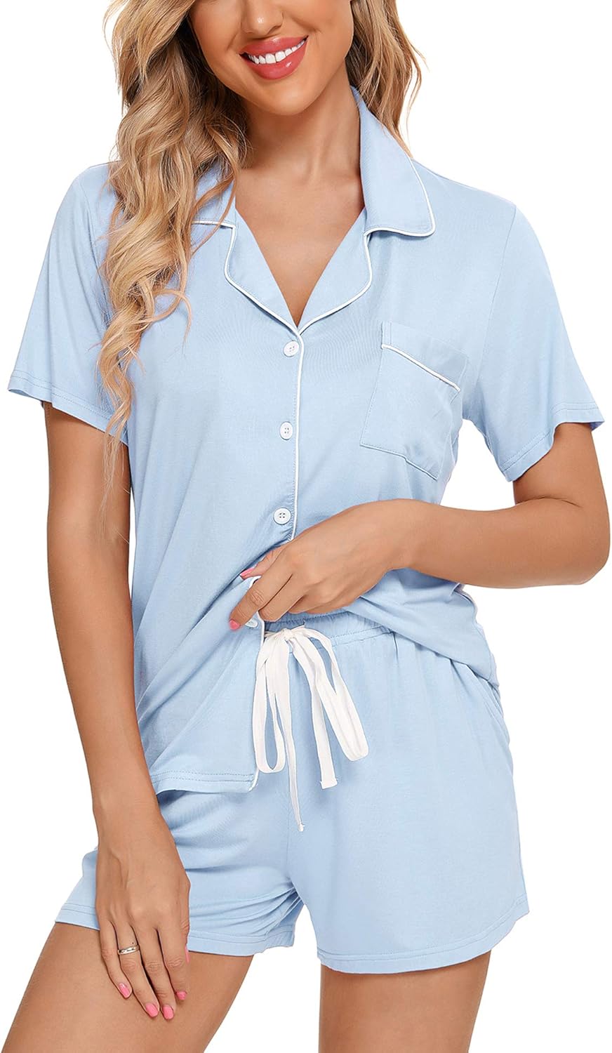 Senert Pajamas Set For Women Soft Button Down Sleepwear Pjs