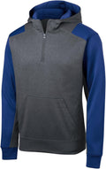 Men's 1/4-Zip Fleece Hooded Sweatshirt - Graphite Heather/True Royal