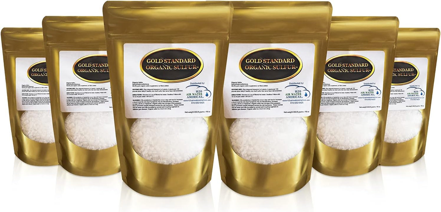 Gold Standard Organic Sulfur Crystals 6lb - 99.9% Pure MSM