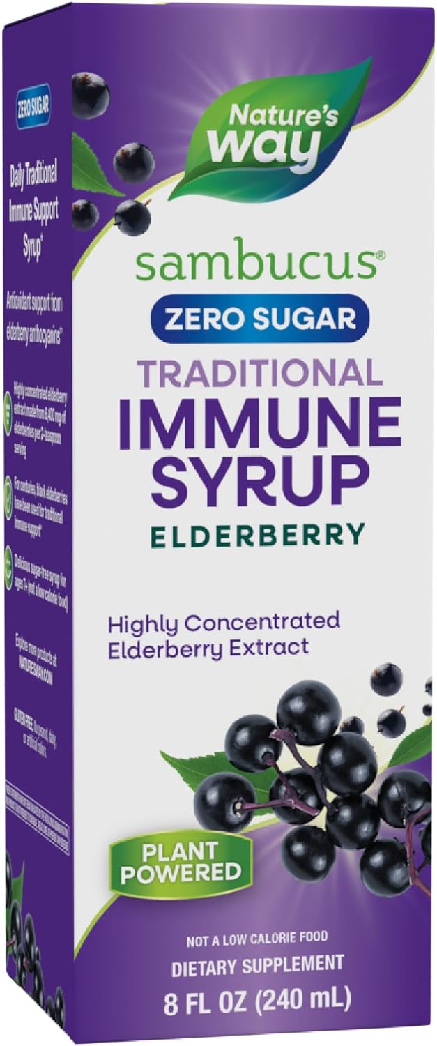 Sambucus Zero Sugar Immune Syrup with Black Elderberry Extract