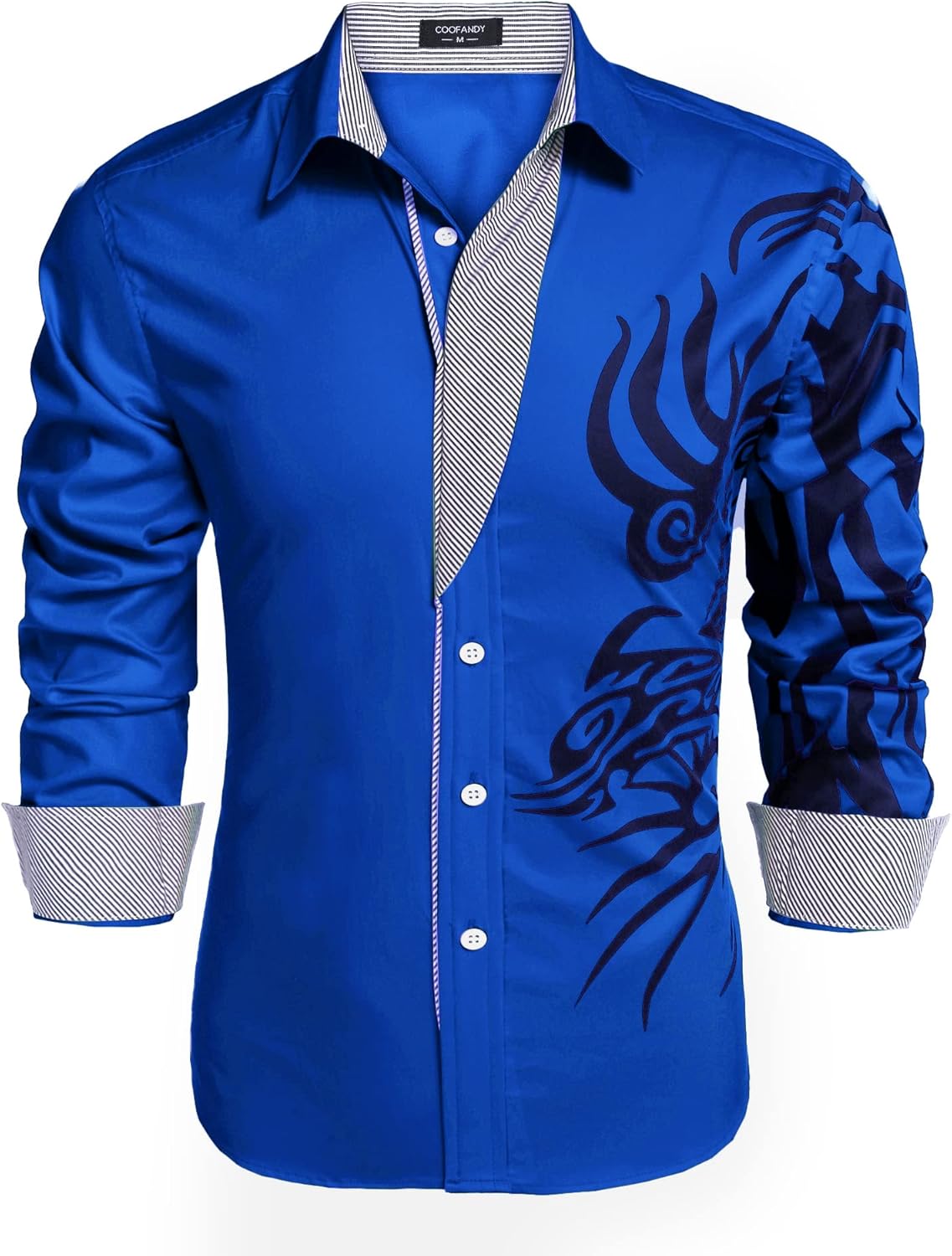 Stylish COOFANDY Men's Print Button Down Dress Shirt for All Occasions