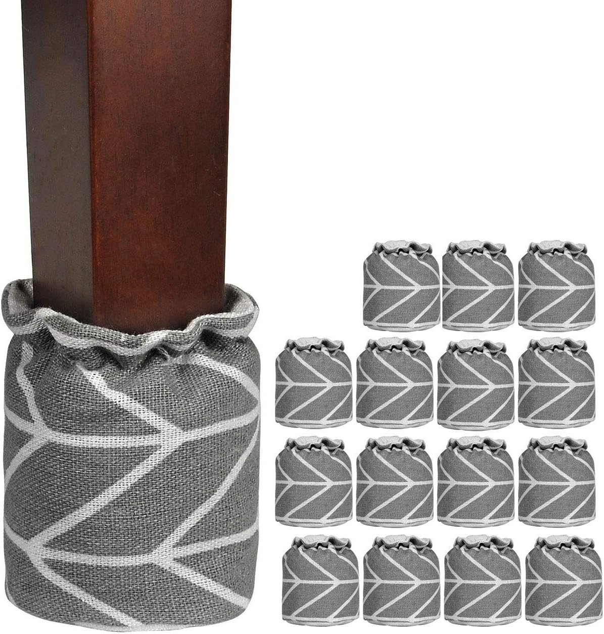 Linen Grey Leg Caps Set - Protect Your Floors With Style!