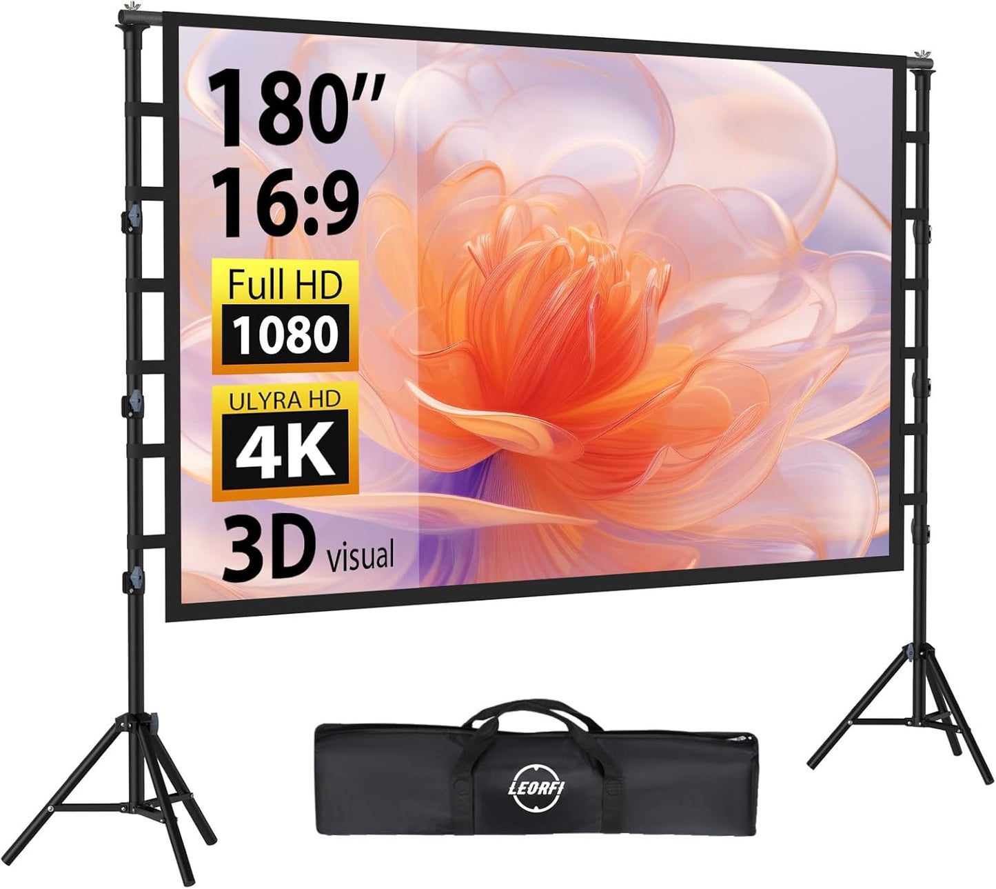 Outdoor Projector Screen with Stand: 180 inch Portable Screen