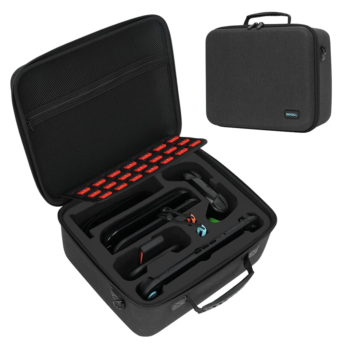Diocall Travel Case for Nintendo Switch 2 - Gray Bag for Games