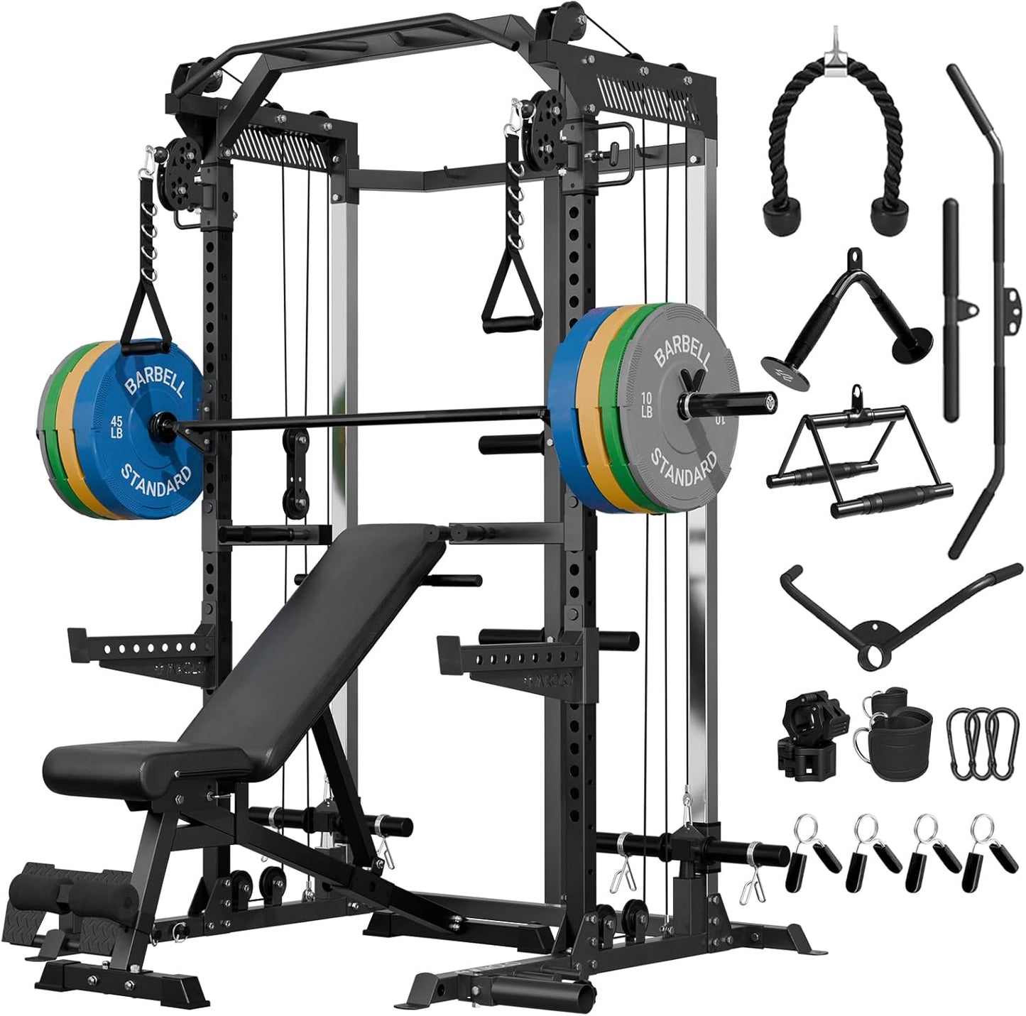 Mikolo Power Cage: 2000LB Squat Rack & Pulley System