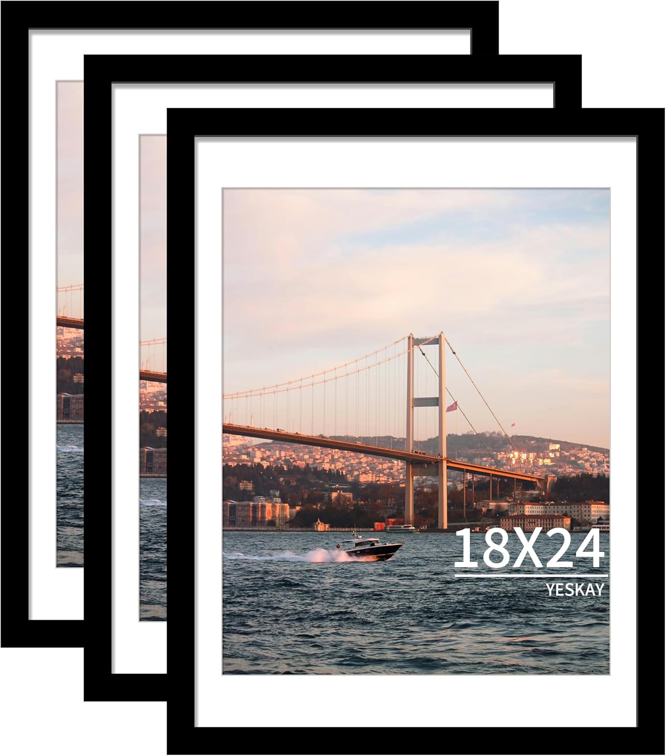 18x24 Picture Frame Set of 3 for Horizontal and Vertical Display