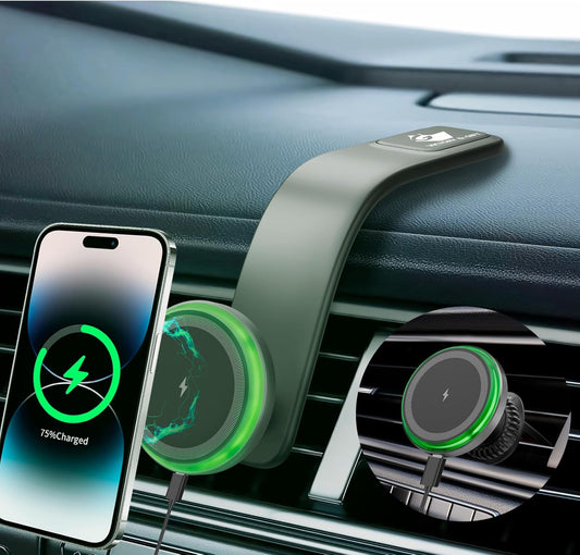 15W Magnetic Wireless Car Charger - Secure & Hands-Free