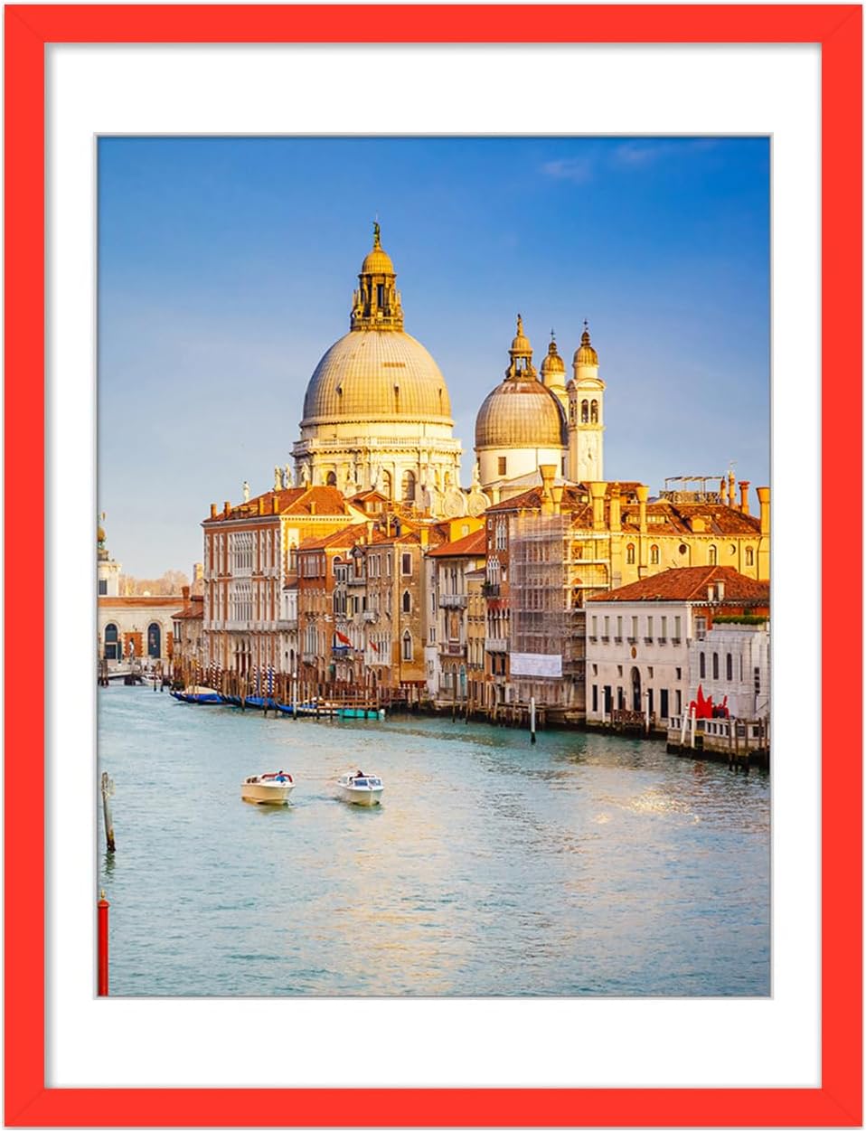 wyooxoo 18x24 Poster Frame Red Solid Wood for Pictures Display