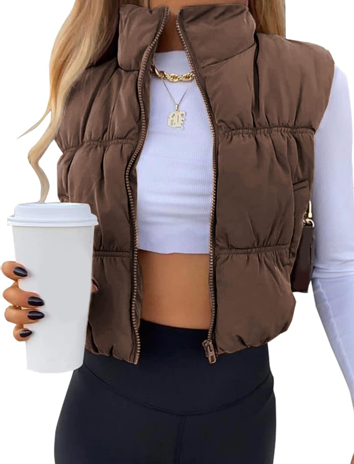 Lightweight Cropped Puffer Vest for Women - Stylish and Versatile