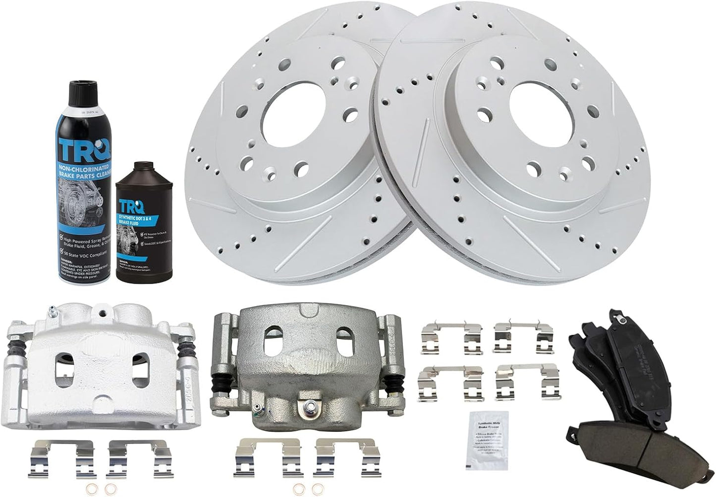 TRQ Front Brake Pad & Rotor Kit for 07 Cadillac & 05-07 GMC