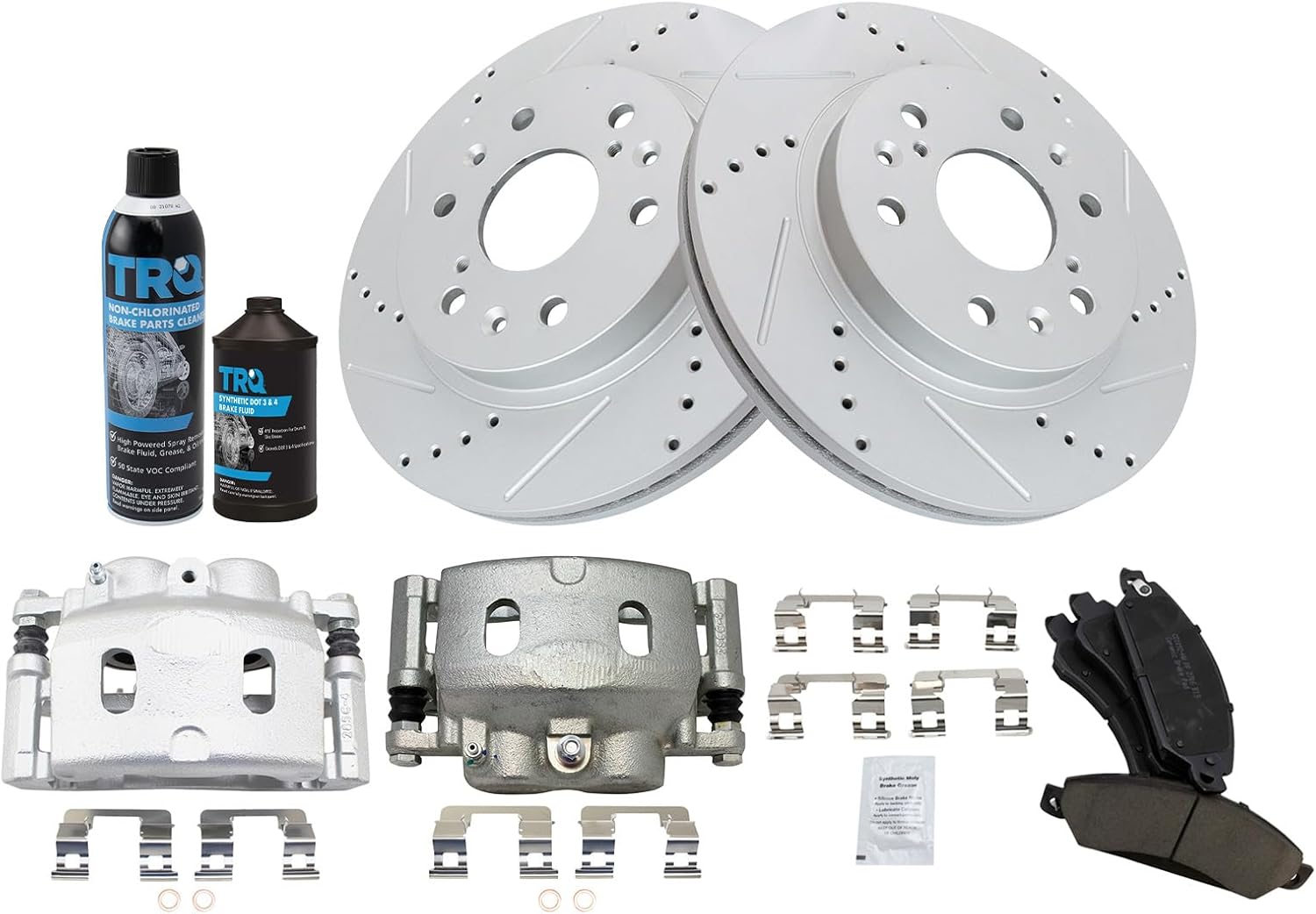 TRQ Front Brake Pad & Rotor Kit for 07 Cadillac & 05-07 GMC