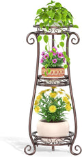 LASZOLA 3 Tier Bronze Metal Plant Stand for Indoor and Outdoor