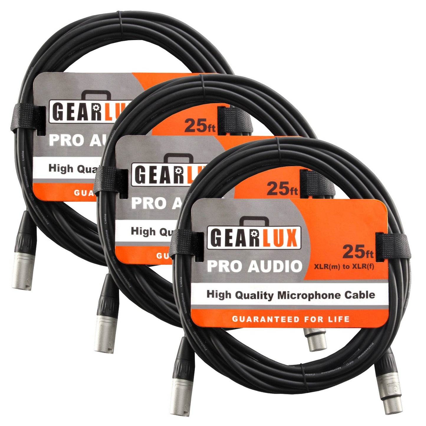 Gearlux XLR Microphone Cable 25 Feet - Professional Audio Quality