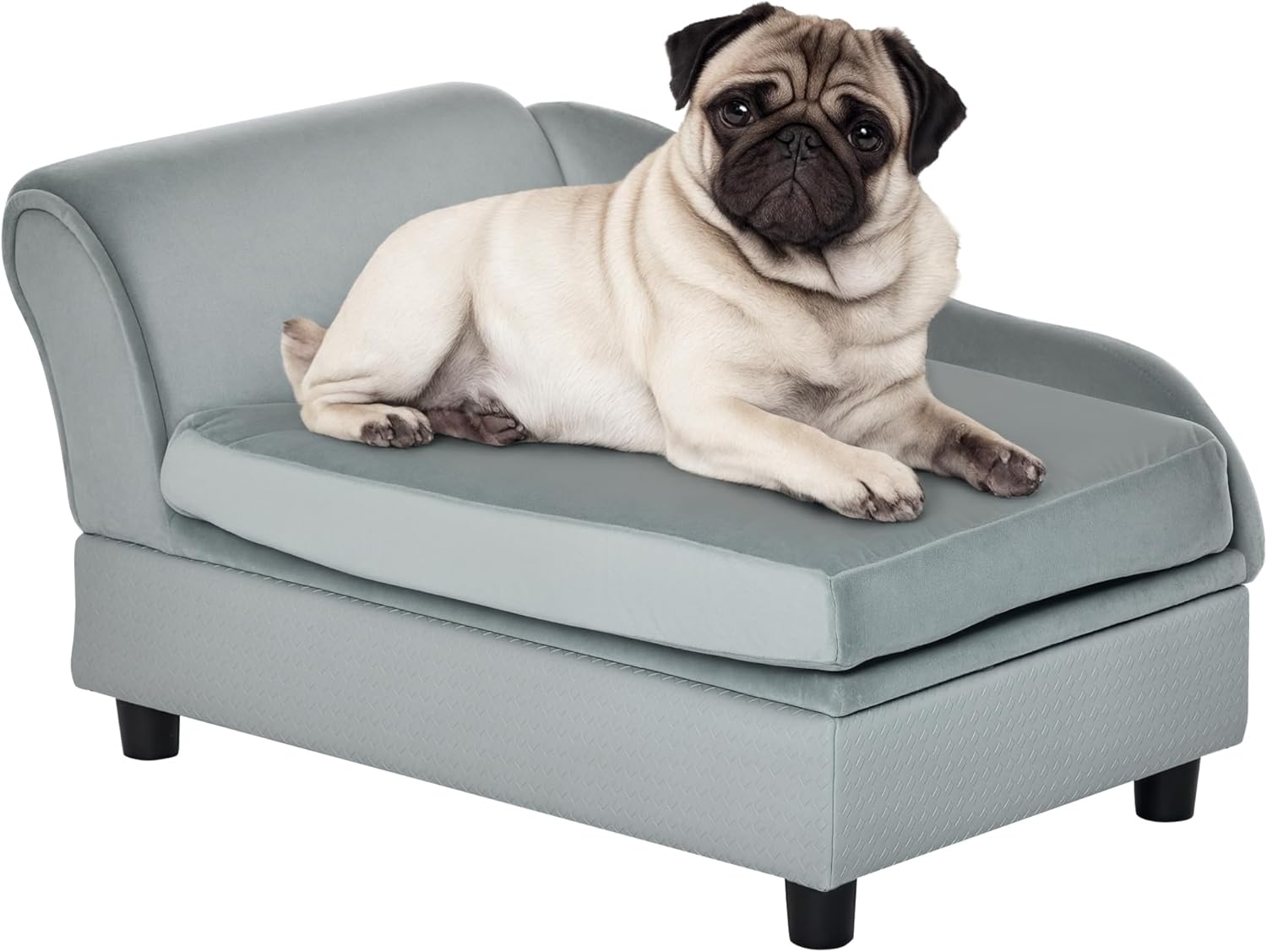 PawHut Luxury Fancy Dog Couch with Hidden Storage for Small Dogs