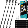 27ft Trampoline Stakes Heavy Duty Ground Anchors - 4 Pack