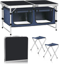 Camping Folding Aluminum Table with Adjustable Legs - Portable Camp