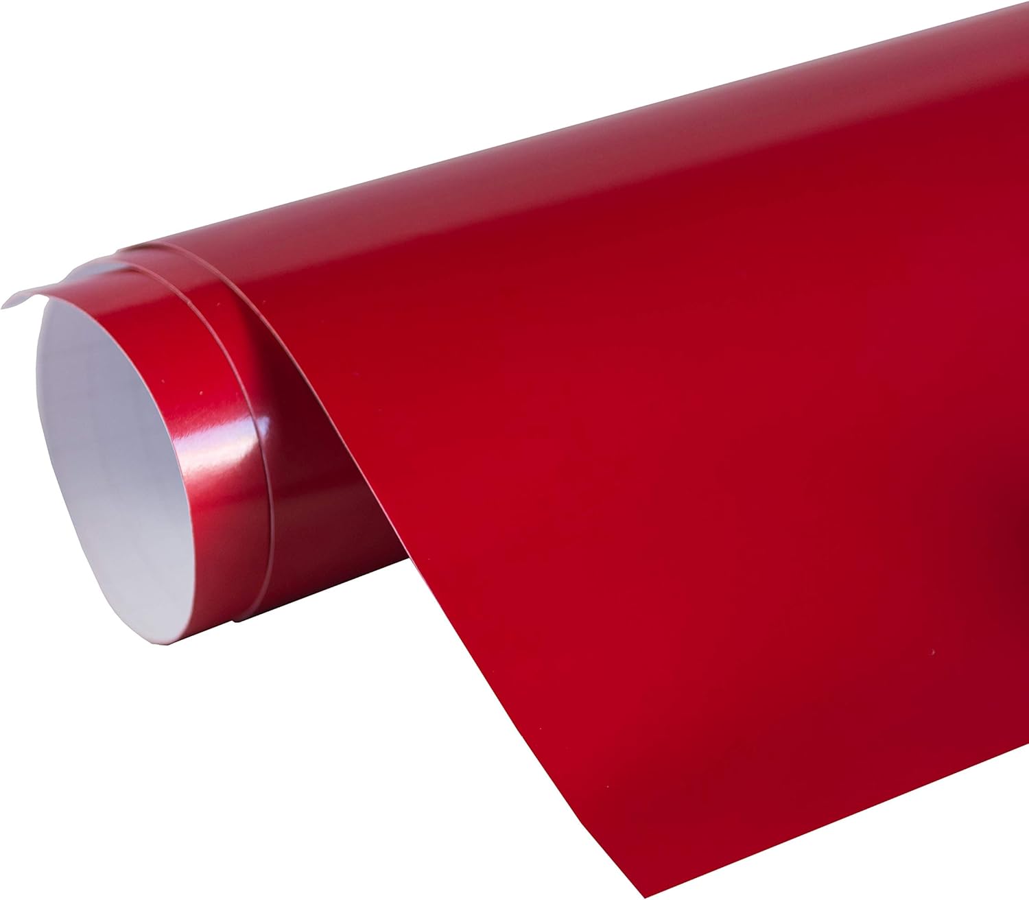 24 in x 50 ft Glossy Red Repositionable Adhesive-Backed Vinyl