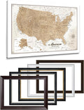 Custom Canvas USA Map Wall Decor - Personalized Travel Push Pin Map