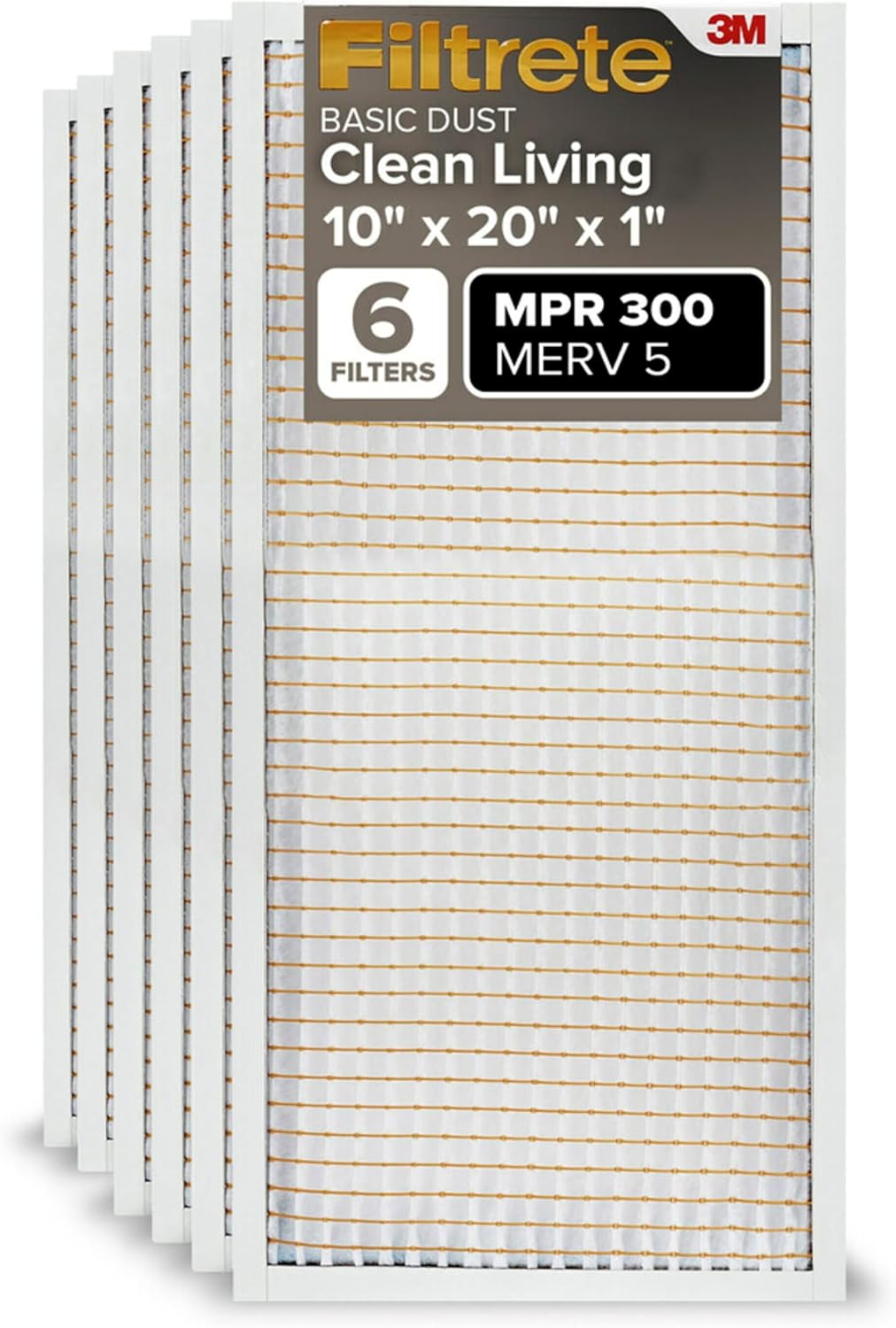 Filtrete 10x20x1 Air Filter, MPR 300, MERV 5 for Clean Air