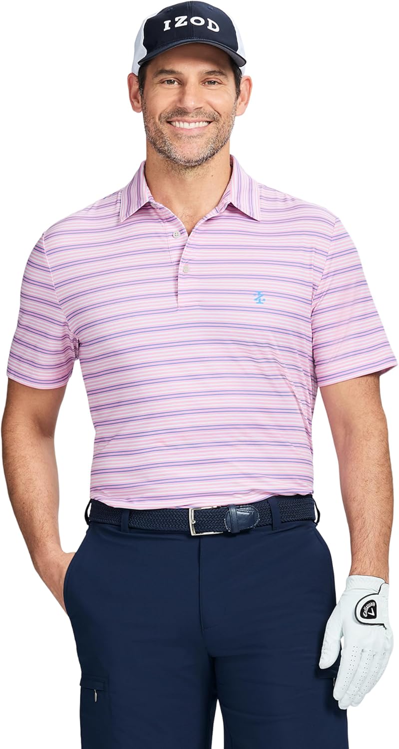 IZOD Mens Swingflex Elite Short Sleeve Golf Polo for Comfort