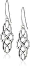 Celtic Knot Dangle Earrings Sterling Silver - Timeless Drop Design