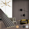 OUZUGIE WPC Acoustic Slat Wall Paneling 8-Pack - Modern Walnut Finish