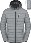 Men's Packable Puffer Jacket Lightweight Hooded Warm Winter Coat