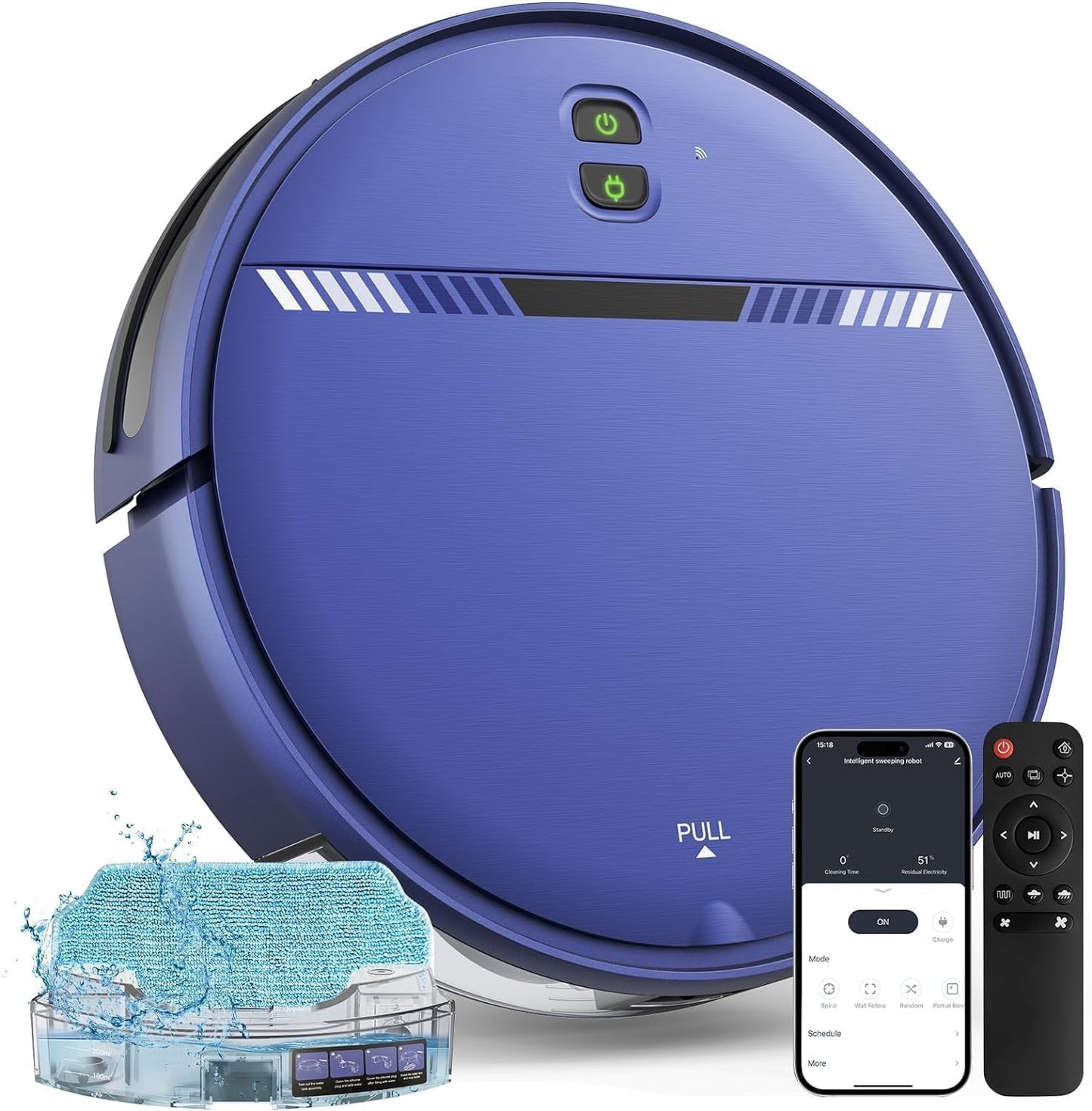 Smart Robot Vacuum & Mop Combo - Self-Charging, Ideal for Hard Floor & Pet Hair!