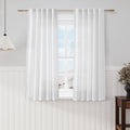 Nanspring White Kitchen Curtains 54 in Length - Light Filtering Linen