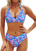 Two Piece Push Up Bikini Set Halter Swimsuit - Flattering Vintage Look
